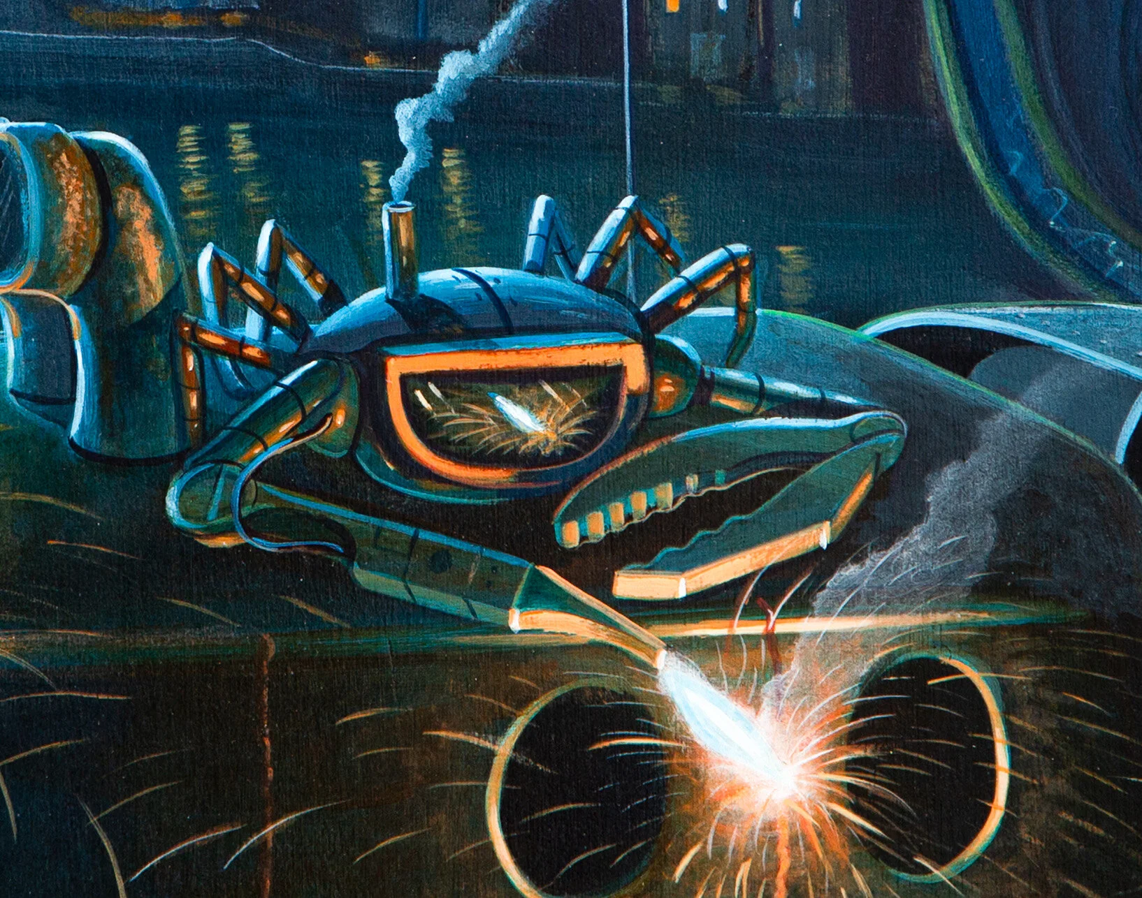 The Crab Welders — Ross MacRae Art, Murals Paintings, Street Art